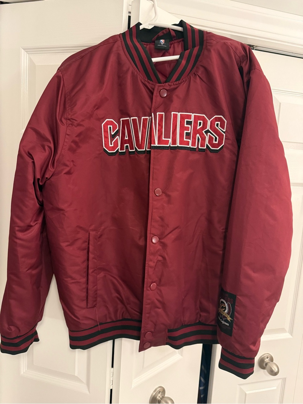 Cleveland Cavaliers Men's Maroon Satin Bomber Jacket